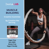 Creatine Monohydrate Gummies – 5g per Serving, 120 Count, Strawberry Flavor
