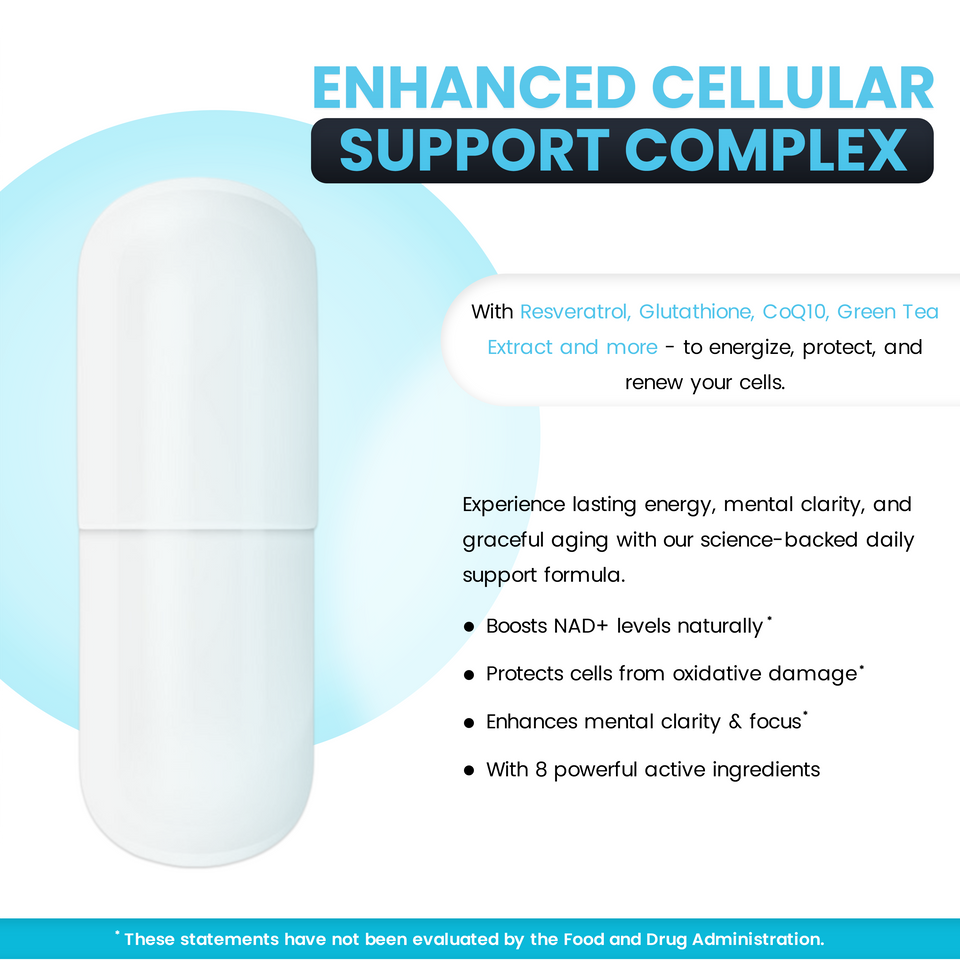 NAD+ Supplement Complex – Liposomal Formula with Resveratrol, CoQ10 & Green Tea – NMN Alternative