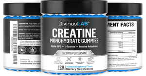 Creatine Monohydrate Gummies – 5g per Serving, 120 Count, Blueberry Flavor
